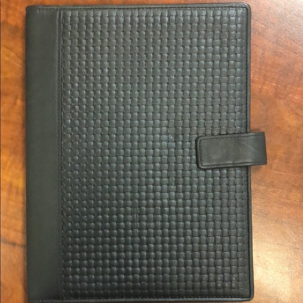 Leather tufted padfolio